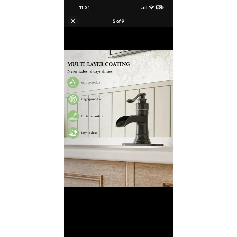 Homevacious Bathroom Faucet Waterfall Sink Faucets Oil Rubbed Bronze Single